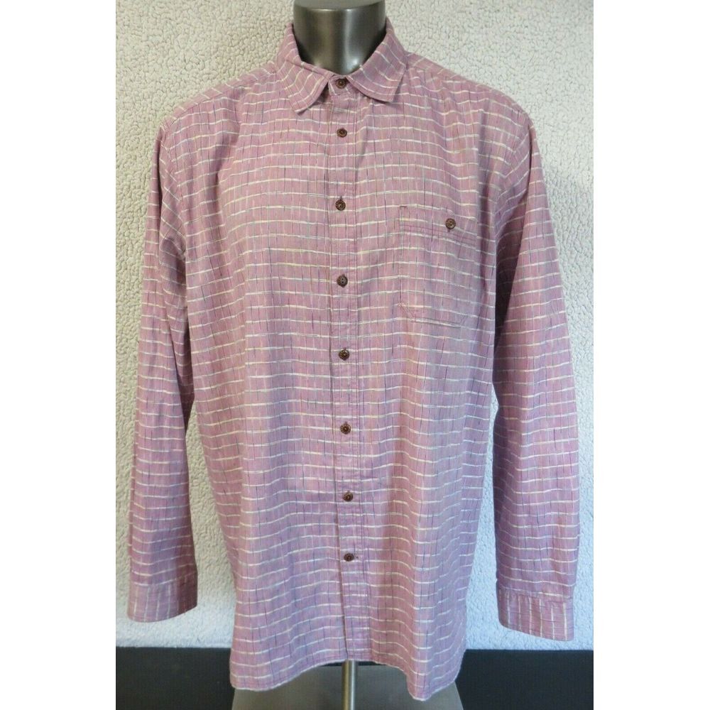 Men The Territory Ahead Purple Long Sleeve Button Front Shirt Size XLT Geometric